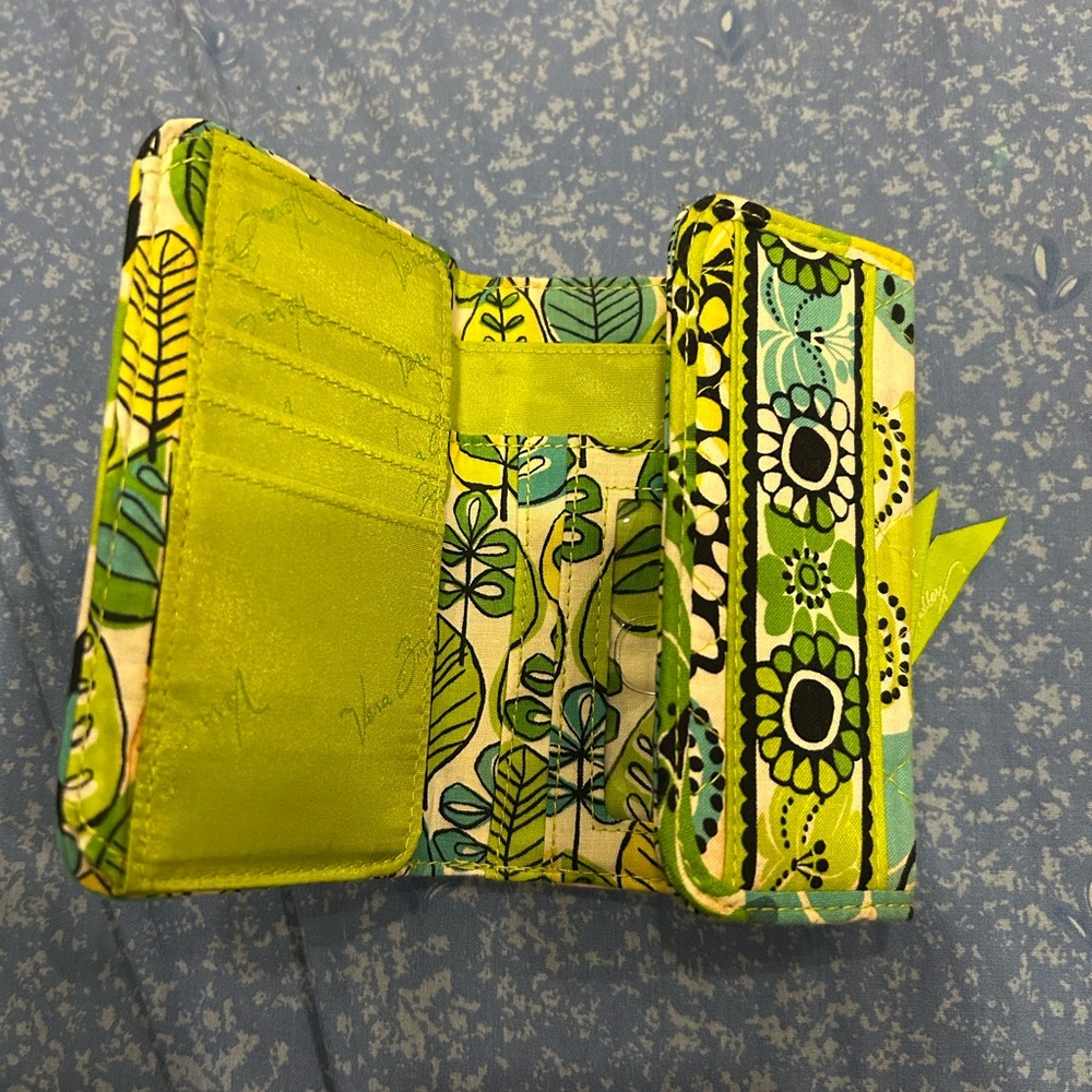 Vera Bradley Green, Yellow, and Blue Floral Wallet - Picture 7 of 8